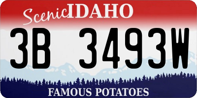 ID license plate 3B3493W