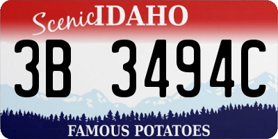 ID license plate 3B3494C