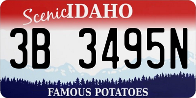 ID license plate 3B3495N