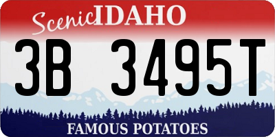 ID license plate 3B3495T