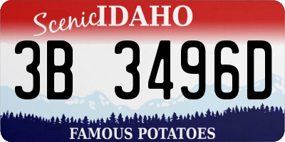ID license plate 3B3496D