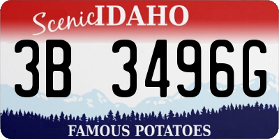ID license plate 3B3496G
