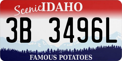 ID license plate 3B3496L