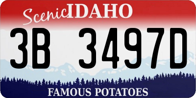 ID license plate 3B3497D