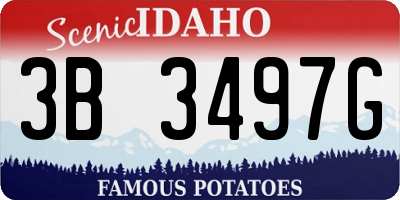 ID license plate 3B3497G
