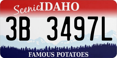 ID license plate 3B3497L