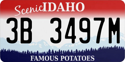 ID license plate 3B3497M