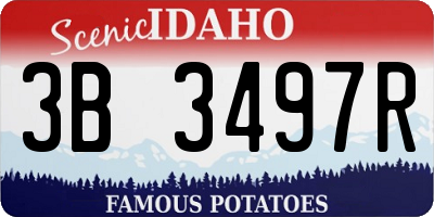 ID license plate 3B3497R