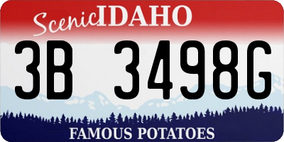 ID license plate 3B3498G