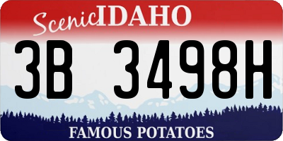 ID license plate 3B3498H
