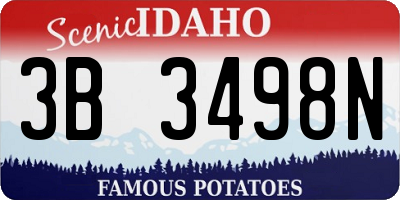 ID license plate 3B3498N
