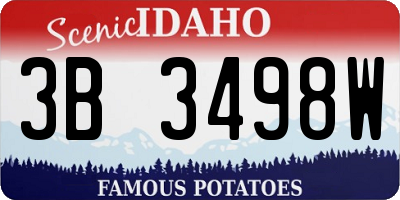 ID license plate 3B3498W