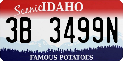 ID license plate 3B3499N