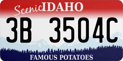 ID license plate 3B3504C