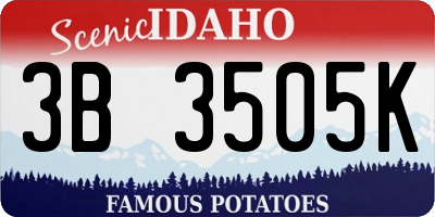 ID license plate 3B3505K