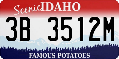 ID license plate 3B3512M