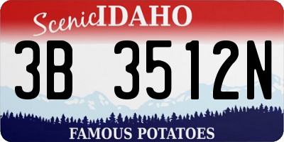 ID license plate 3B3512N