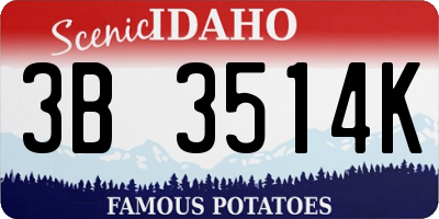 ID license plate 3B3514K