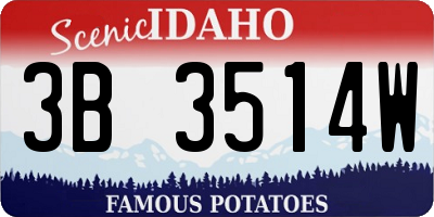 ID license plate 3B3514W