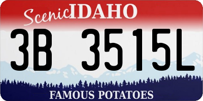 ID license plate 3B3515L