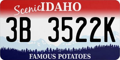 ID license plate 3B3522K