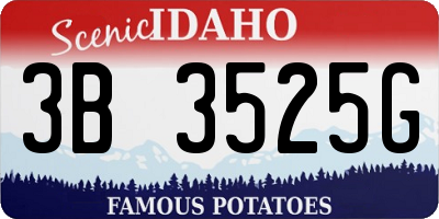 ID license plate 3B3525G