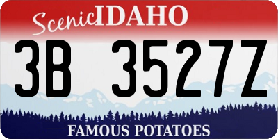 ID license plate 3B3527Z