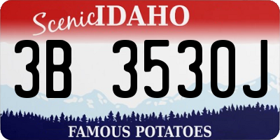 ID license plate 3B3530J