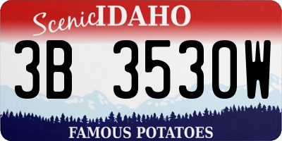 ID license plate 3B3530W