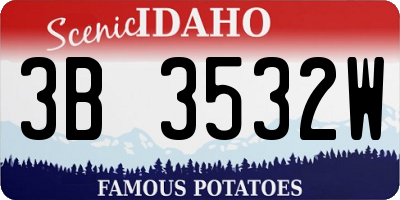 ID license plate 3B3532W