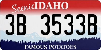 ID license plate 3B3533B
