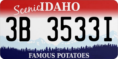 ID license plate 3B3533I