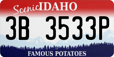 ID license plate 3B3533P