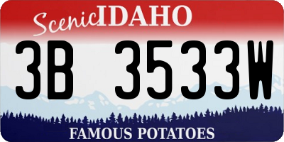 ID license plate 3B3533W