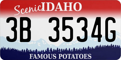 ID license plate 3B3534G
