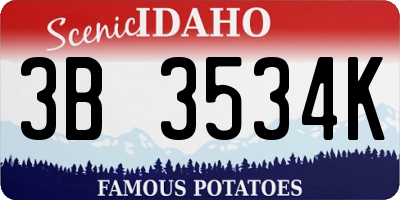 ID license plate 3B3534K
