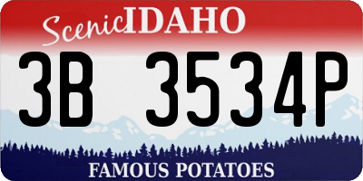 ID license plate 3B3534P