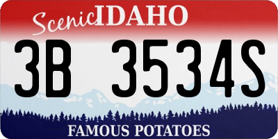ID license plate 3B3534S