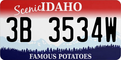 ID license plate 3B3534W
