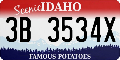 ID license plate 3B3534X