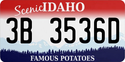 ID license plate 3B3536D