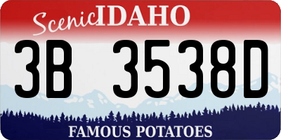 ID license plate 3B3538D
