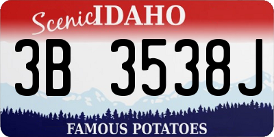 ID license plate 3B3538J