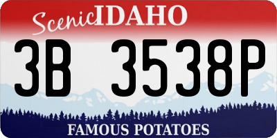 ID license plate 3B3538P