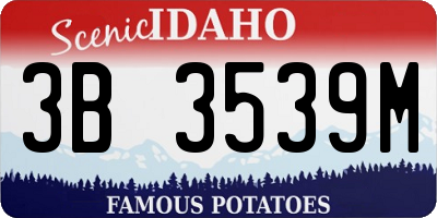 ID license plate 3B3539M