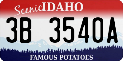 ID license plate 3B3540A