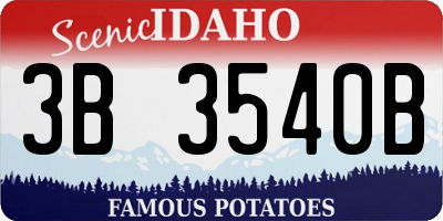 ID license plate 3B3540B