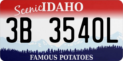 ID license plate 3B3540L