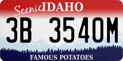ID license plate 3B3540M