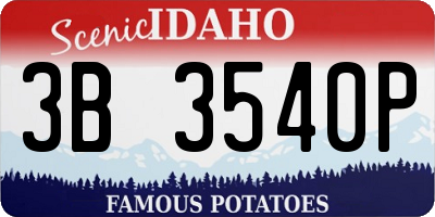 ID license plate 3B3540P
